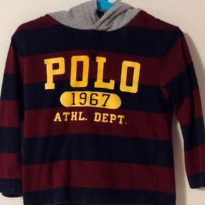 Polo Ralph Lauren Toddler Long Sleeve Stripped Hoodie T-shirt 2T